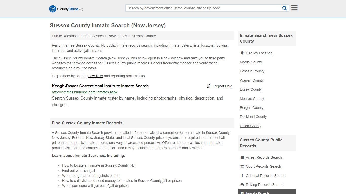 Inmate Search - Sussex County, NJ (Inmate Rosters & Locators)